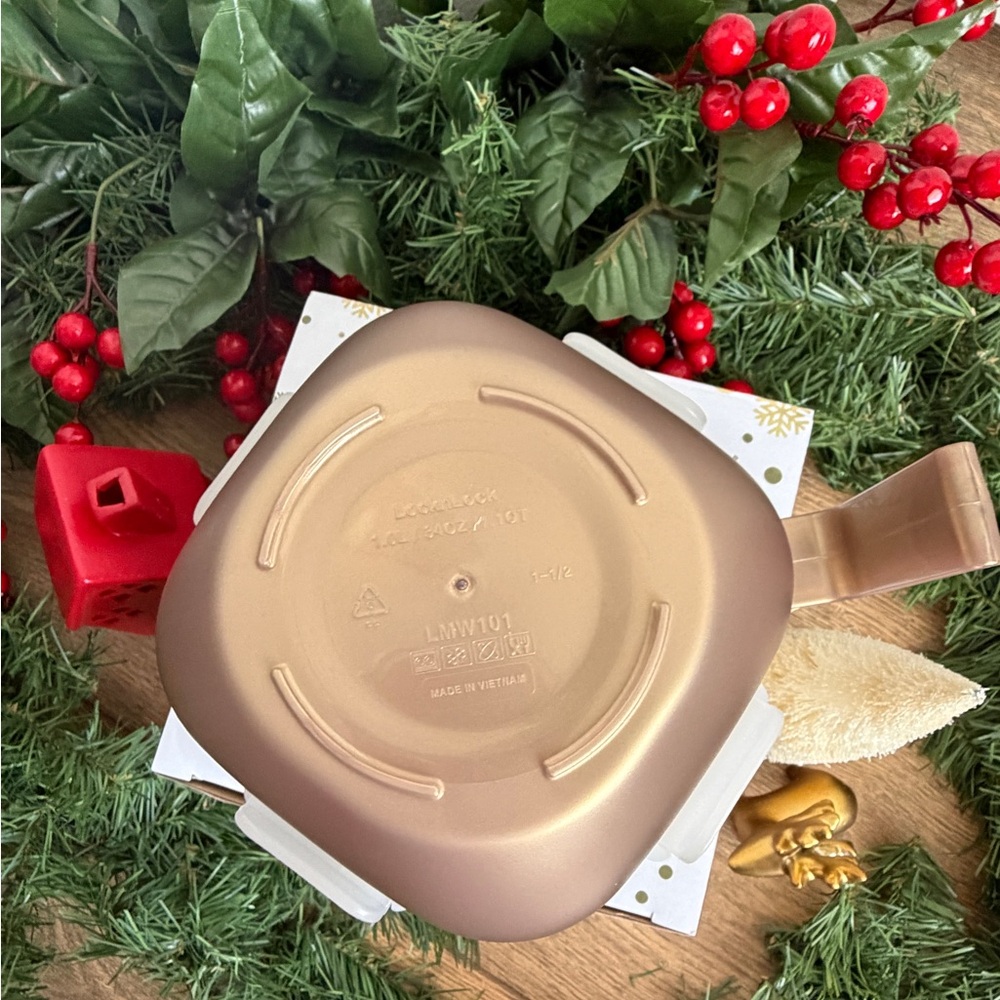 LocknLock Gold Instant Cook Bowl Mug w/Vented Lid & Gift Box - Hostess Gift - Picture 4 of 4